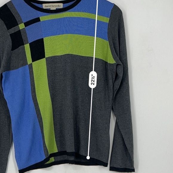 David Brooks Color Block Sweater – Blue, Green & Gray
Size Medium - Picture 12 of 13